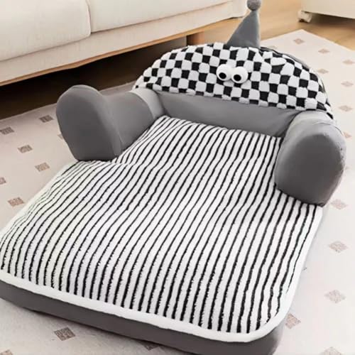 Haustier-Couch-Bett, Haustierbett für mittelgroße und kleine Katzen und Hunde, flauschiges Katzensofa mit hochwertigem, weichem Cord-Fleece, weiches, beruhigendes Katzen-Sofabett für Katzen, Haustier-Couch-Bett, Haustierbett für mittelgroße und kleine Katzen und Hunde, flauschiges Katzensofa mit hochwertigem, weichem Cord-Fleece, weiches, beruhigendes Katzen-Sofabett für Katzen, von FLYSWUP