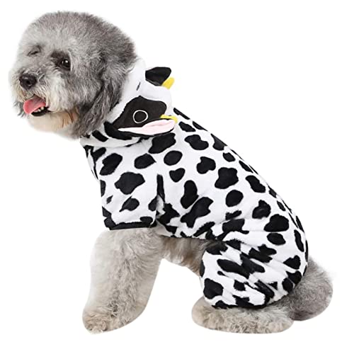 Halloween Hund Kuh Kostüm | Kühe Haustier Hundekleidung für kleine Rassen Hunde | Haustier Winter Bequeme Overalls Welpen Cosplay Zubehör für kleine mittelgroße Hunde Lear-au von FOCCAR