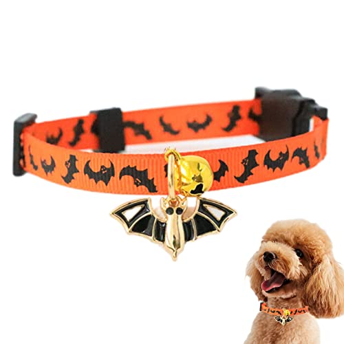 Halloween Katzenhalsband, Halloween Hund Katze Halsband mit Glocke Party Kostüm Zubehör – Halloween Hund Katze Halsband Cosplay Party Supplies Lear-au von FOCCAR