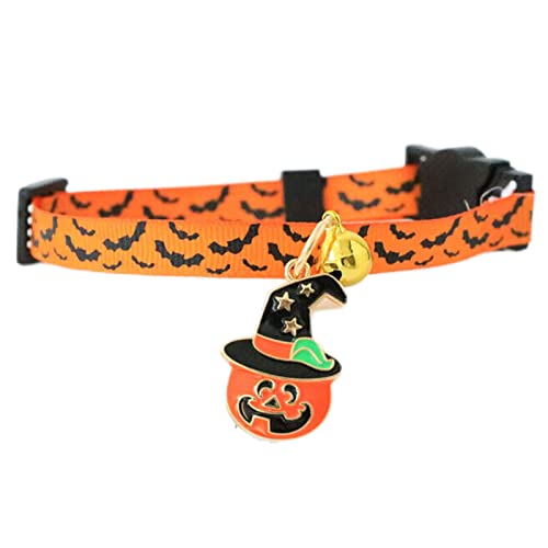 Halloween Pet Dog Collars, Halloween Dog Cat Collar with Bell Party Costume Accessories, Quality Nylon Pet Collar for Kitten Puppy Halloween Thanksgiving Accessories Lear-au von FOCCAR