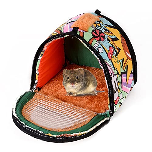 Hamstertragetasche | Atmungsaktive Hamstertragetasche | Tragbare Reisetasche Netztür Meerschweinchen Reisetasche mit abnehmbarem Gurt Reißverschluss für Hamster Chinchillas Eichhörnchen Lear-au von FOCCAR