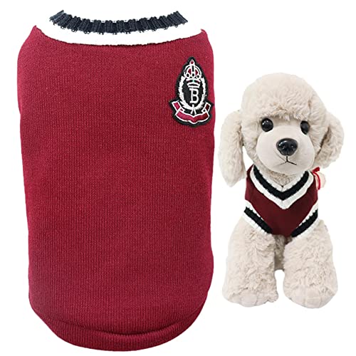 Haustier Strickpullover - Weiche Winter Hundepullover mit Luftdurchlässigkeit - Nicht klebrige Haare Strickpullover Hund Dicker College Stil Pullover Winterkleidung für Kleine Hunde Mittlere Hunde von FOCCAR