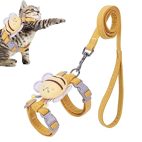 Hundegeschirr Leine Set – niedliche Bienen-Dekoration Hundegeschirr Leine Set – langlebiges Katzengeschirr und Leine für Spaziergänge, Training, Outdoor Foccar von FOCCAR