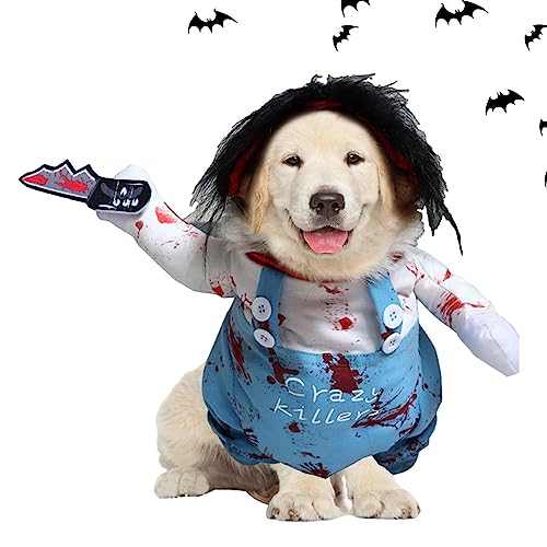 Hundekleidung für Halloween, Welpen Kleidung Hund Halloween Kleidung Gruseliges Kostüm, Kreative Kätzchen Halloween Kleidung Weich und Atmungsaktiv für Kleine Hunde Welpen und Katze Foccar von FOCCAR