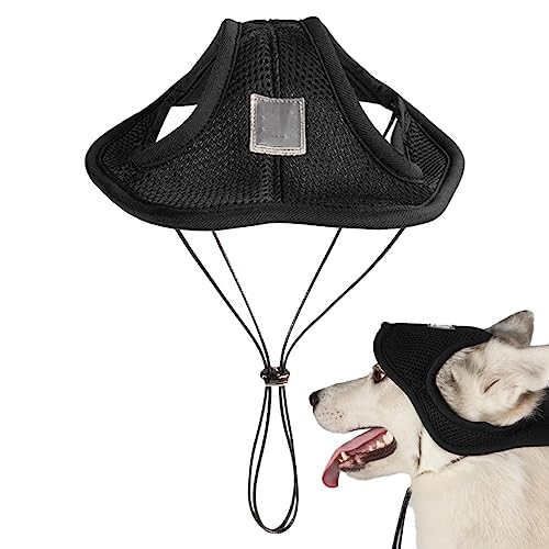 Hundemütze mit Ohrenlöchern - Hundehut mit runder Krempe mit Ohrlöchern | Atmungsaktiver und verstellbarer Sonnenschutz Sommerhut für kleine bis große Haustiere Skoulazeo von FOCCAR