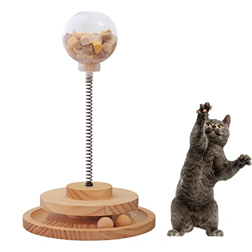 Iq Leckerli-Ball für Katzen, mit Feder, Leckerli-Spender für Katzen – Futterball für interaktive und Gewichtsverluste, Saugnapf, Katzenspielzeug, Futterspender, Katzenfutterspender. Lear-au von FOCCAR