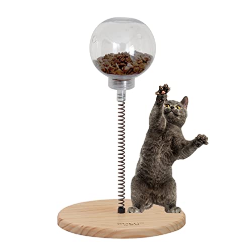 Katzen-Leckerli-Ball mit Feder, Katzenspielzeug Tumbler Leckerli-Bälle | Katze Kätzchen Frühling Ball Spielzeug Haustier Puzzle Liefert Futterspender Geburtstagsgeschenk Versuchung Katze Leckereien von FOCCAR