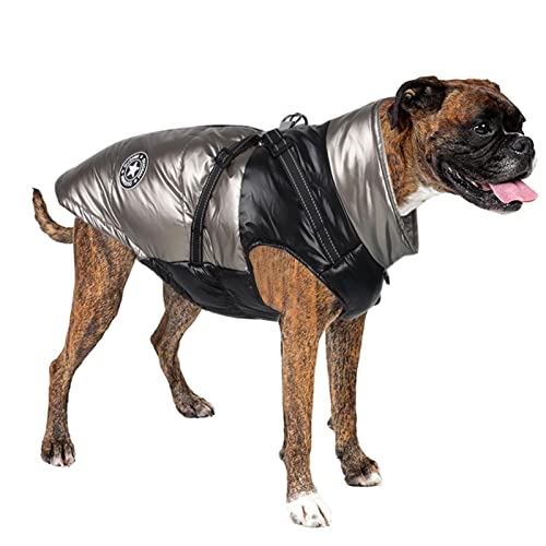 Lear-au Hundemantel, winddicht, reflektierend, dick gepolstert, warm, reflektierende Weste, Kleidung für Welpen, kleine, mittelgroße und große Hunde von FOCCAR