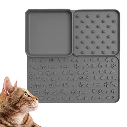 Leckmatte für Hunde – 19,8 cm Silikon Haustier Leckmatte mit Saugnäpfen, Stressabbau Hund Katze Training Pads für Joghurt, Erdnussbutter, Leckmatte für Hunde und Katzen Foccar von FOCCAR