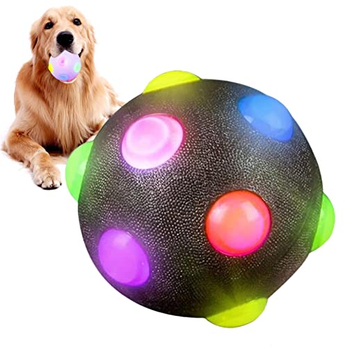 Leuchtball für Hunde, TPR, leuchtender, quietschender Hundeball mit Ausbuchtung, hörbares Spielzeug für geistige Stimulation, Spielzeug für verschiedene Welpen und Hunde, Geburtstagsgeschenke, von FOCCAR