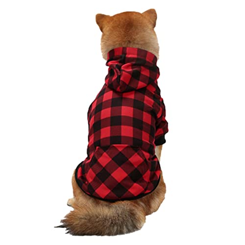 Plaid Hund Hoodie | Hund Wintermantel mit Hut und Tasche - Haustier Geschenke für Geburtstag, Halloween und Weihnachten, geeignet für kleine, mittlere, große und extra große Hunde Lear-au von FOCCAR