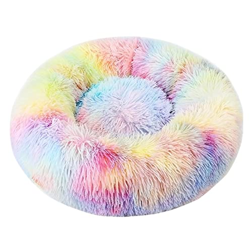 Rundes flauschiges Hundebett | Rundes Katzenbett-Kissen, warme Betten mit flauschigem, bequemem Plüsch für kleine/mittelgroße Katzen und Hunde, bequemes Haustierzubehör Lear-au Rundes flauschiges Hundebett | Rundes Katzenbett-Kissen, warme Betten mit flauschigem, bequemem Plüsch für kleine/mittelgroße Katzen und Hunde, bequemes Haustierzubehör Lear-au von FOCCAR