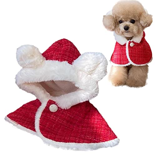 Weihnachtlicher Welpenumhang, Weihnachten Haustier Hund Katze Dress up - Weihnachten Haustier Kostüme, Hund Katze Cosplay Dress up Winterkleidung Lear-au von FOCCAR