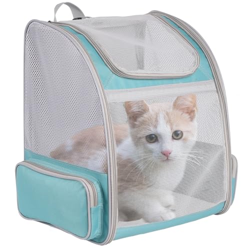 Katzenrucksack, Haustier-Reiserucksack, große Raumkapsel, Blasenfenster für Kittys, kleine Hunde bis zu 5,4 kg, transparent und faltbar, Haustier-Tragetasche für Reisen, Wandern (Grün, 0626 Katzenrucksack, Haustier-Reiserucksack, große Raumkapsel, Blasenfenster für Kittys, kleine Hunde bis zu 5,4 kg, transparent und faltbar, Haustier-Tragetasche für Reisen, Wandern (Grün, 0626 von FOCZZU