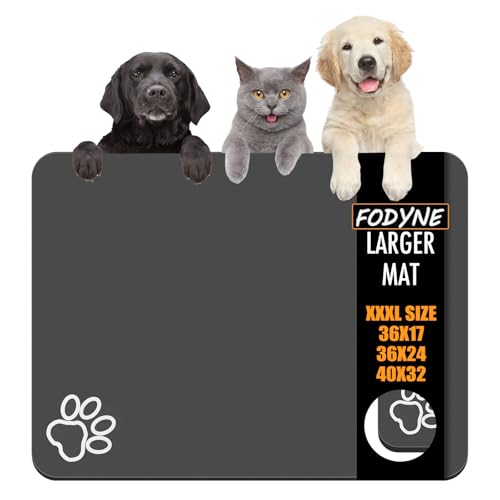 Große Futtermatte für Haustiere, super saugfähig, schnell trocknend, Wasserspender-Matte für Katzen und Hunde, keine Flecken, rutschfeste Haustierfuttermatte für Futter- und Wassernapf, leicht zu Große Futtermatte für Haustiere, super saugfähig, schnell trocknend, Wasserspender-Matte für Katzen und Hunde, keine Flecken, rutschfeste Haustierfuttermatte für Futter- und Wassernapf, leicht zu von FODYNE