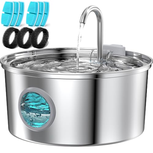 Katzenbrunnen Edelstahl mit 6 Stück Kohlefilter + 3 Stück Schwamm: Trinkbrunnen für Katze - 3.2L Katzenbrunnen für Katzen - Leiser Katzen Trinkbrunnen - Katzentrinkbrunnen - FOFNON Katzenbrunnen Edelstahl mit 6 Stück Kohlefilter + 3 Stück Schwamm: Trinkbrunnen für Katze - 3.2L Katzenbrunnen für Katzen - Leiser Katzen Trinkbrunnen - Katzentrinkbrunnen - FOFNON von FOFNON