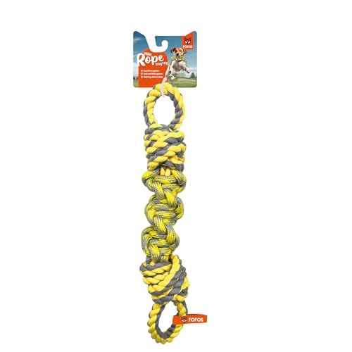 FOFOS Hundespielzeug, mehrfarbig, Seilspielzeug aus Baumwolle, Jute und Polyester, interaktives Spielzeug zum Ziehen, Zähne, Gelb / Grau FOFOS Hundespielzeug, mehrfarbig, Seilspielzeug aus Baumwolle, Jute und Polyester, interaktives Spielzeug zum Ziehen, Zähne, Gelb / Grau von FOFOS