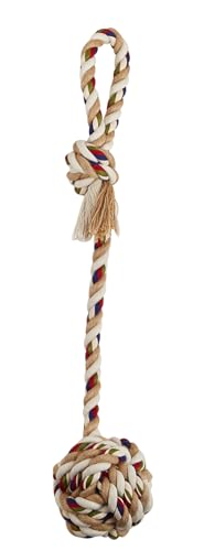 FOFOS Hundespielzeug mit geflochtenem Seil, mehrfarbig, aus Baumwolle, Jute und Polyester, interaktives Spielzeug zum Ziehen, Zähne, Seil mit Ball FOFOS Hundespielzeug mit geflochtenem Seil, mehrfarbig, aus Baumwolle, Jute und Polyester, interaktives Spielzeug zum Ziehen, Zähne, Seil mit Ball von FOFOS
