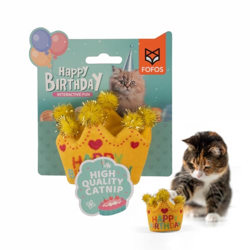 FOFOS Katzenspielzeug, Catnip, mehrfarbiges strukturiertes Spielzeug, Katzenzubehör, superweiche Stoffe, Spielzeug für Kätzchen, 9 x 2 x 7,5 cm, Geburtstagskrone FOFOS Katzenspielzeug, Catnip, mehrfarbiges strukturiertes Spielzeug, Katzenzubehör, superweiche Stoffe, Spielzeug für Kätzchen, 9 x 2 x 7,5 cm, Geburtstagskrone von FOFOS