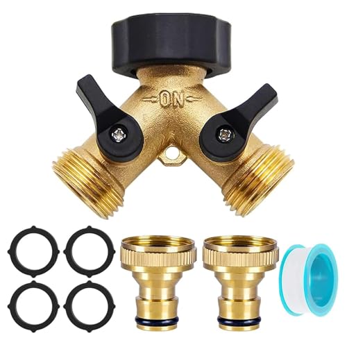 FOGAWA 2 Wege Verteiler Wasser 3/4 Zoll Messing Y Splitter Wasserhahn Adapter Gartenschlauch Anschluss mit Einzelnen EIN/Aus-Ventilen für den Einsatz auf Waschmaschine Schlauchverbinder Küche Garten FOGAWA 2 Wege Verteiler Wasser 3/4 Zoll Messing Y Splitter Wasserhahn Adapter Gartenschlauch Anschluss mit Einzelnen EIN/Aus-Ventilen für den Einsatz auf Waschmaschine Schlauchverbinder Küche Garten von FOGAWA