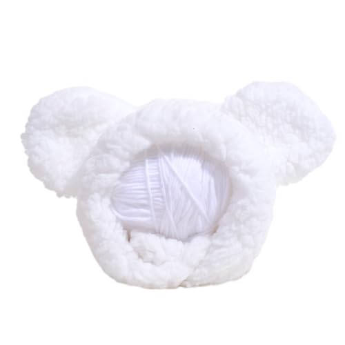 FOLODA 2pcs Plüsch Bärenohrhut Für Katzen Hunde Cartoon Bärenohr Ohrkappe Welpe Kostüm Einstellbare Haustier Kopfbedeckung Für Teddydogs Kleinhund Bärenohr Haustier von FOLODA