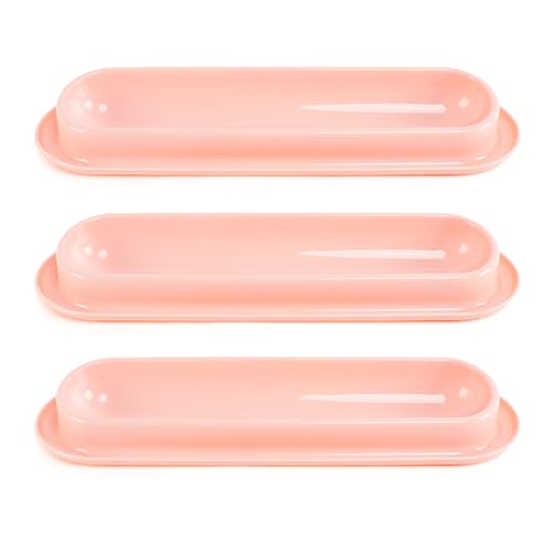 FOLODA 3pcs Mehrere Katzen Skidsichere Basis Katzen Fütterungsplatte Katzen Fütterungsschale Und Trinker Langform Haustier Fütterungsschale Katzen Teller Für Nasse Lebensmittel Schnurrhaarer Teller von FOLODA