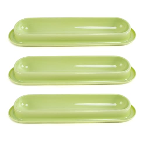 FOLODA 3pcs Mehrere Katzen Skidsichere Basis Katzen Fütterungsplatte Katzen Fütterungsschale Und Trinker Langform Haustier Fütterungsschale Katzen Teller Für Nasse Lebensmittel Schnurrhaarer Teller von FOLODA