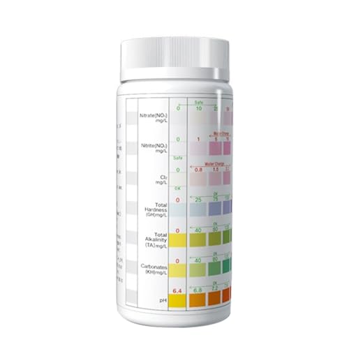 Aquarium-Teststreifen für Süßwasser, Salzwasser, Teich, Teststreifen für Aquarien, Nitrite, Alkalinität, Aquarium-Teststreifen, Süßwasser-Teststreifen, Ammoniak-Teststreifen, 100 Stück Aquarium-Teststreifen für Süßwasser, Salzwasser, Teich, Teststreifen für Aquarien, Nitrite, Alkalinität, Aquarium-Teststreifen, Süßwasser-Teststreifen, Ammoniak-Teststreifen, 100 Stück von FOLODA