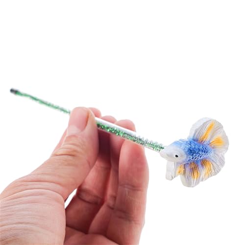 FOLODA Fischtraining Zauberstab Starter Kits Harz Training Stick Naturhabitat Fischtank Fischschwanz Zauberstab Aquarien Dekore Tanks Dekoration Harz Aquarium Dekoration von FOLODA