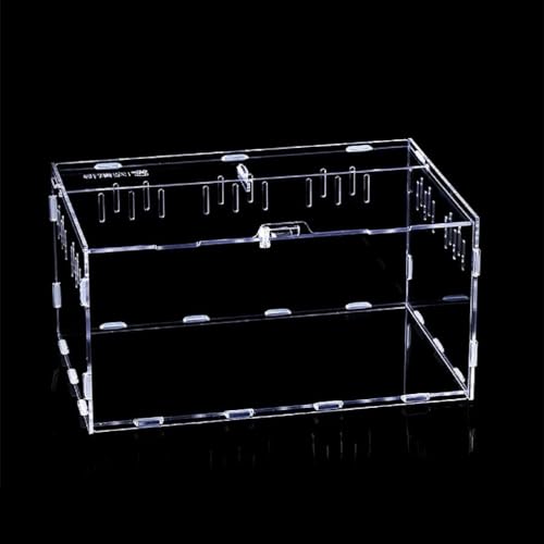 FOLODA Futterbox Transparent Behälter Acryl Terrarium Für Spinnen Kleine Schlange Reptilien Träger Einfach Zu Montieren Reptilien Futterbox Zuchtbox Acryl Großer Lebensraum Schlange Spinnen von FOLODA