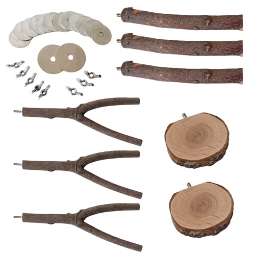 FOLODA Haltbarkeit Vogelständer Set Holz Vogel Sitzstangen Standstangen Haustier Vogel Trainingsgerät Für Käfigzubehör FOLODA Haltbarkeit Vogelständer Set Holz Vogel Sitzstangen Standstangen Haustier Vogel Trainingsgerät Für Käfigzubehör von FOLODA