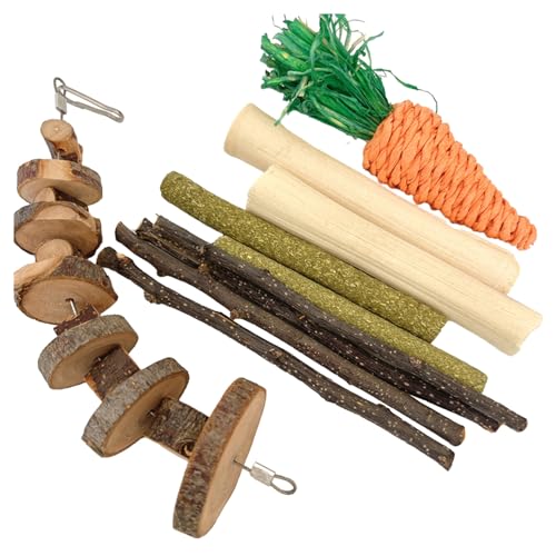 FOLODA Kleines Haustier-Kauspielzeug-Set, langlebiges und sicheres Spielzeug, perfekt für Hamster, Vogel und Kaninchen, sorgt für Gesundheit, Hamster-Kauspielzeug-Set, Kleintier-Zähnenspielzeug, von FOLODA