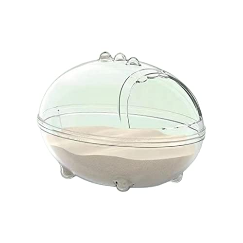 Hamster Clear Bathroom Durable Plastic Dry Bath Container Transparent Sand Box For Chipmunk Mouse Gerbil Easy To Clean Hamster Bathing Sand Bowl Bathroom Sand Box House Bathing Container For Hamster von FOLODA