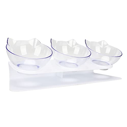 FOLOSAFENAR Erhöhter Katzennapf, Schräg, Transparentes PVC, 3 Näpfe, Abnehmbarer Katzennapf, Leicht zu Reinigen für den Alltag FOLOSAFENAR Erhöhter Katzennapf, Schräg, Transparentes PVC, 3 Näpfe, Abnehmbarer Katzennapf, Leicht zu Reinigen für den Alltag von FOLOSAFENAR