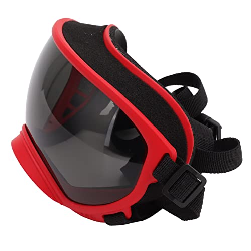 Hundesonnenbrille, Hundebrille Staubdicht Winddicht für Reisen(Roter Rahmen und Schwarze Schutzbrille) von FOLOSAFENAR