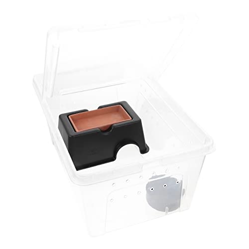 FOMIYES 1 Satz Futterbox für Reptilien Tier Reptilienterrarium Glasbehälter Reptilien Terrarien Schlangenkäfig Reptilienkäfig drinnen Container Heizkissen Gecko Fütterungsbox Plastik von FOMIYES