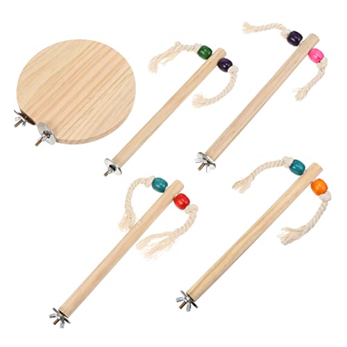 FOMIYES Papagei Spielzeug Set Tragbare Vogel Käfig Zubehör Holz Schaukel Spielzeug Papagei Sitzstangen Für Käfig von FOMIYES