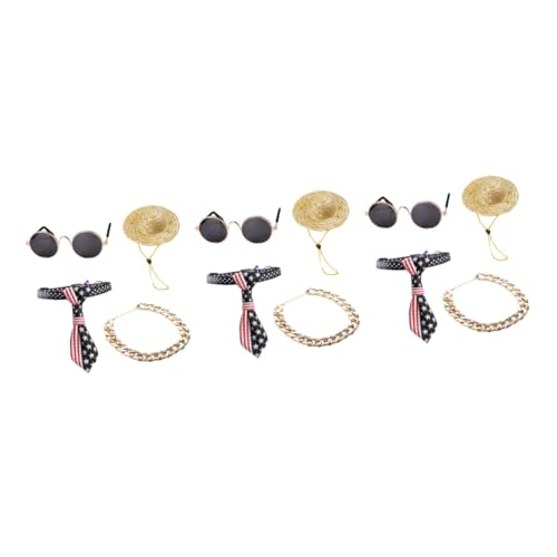 FOMIYES 3 Sets Schickes Zubehör-Set Metallkette Halskette Krawatte Hut Schmuck Mode 4 Stück * 3 von FOMIYES