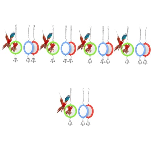FOMIYES 15 STK Doppelseitiger Spielzeugspiegel Kleiner Vogelspiegel Spielzeug für Sittiche Vogel Fütterer Spielzeuge Vogel-Spiegel-Spielzeug Vogelspiegel für Papagei hängend Zubehör Käfig von FOMIYES