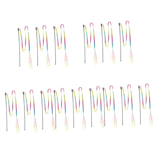 FOMIYES 5 Sets Innovatives Banddesign Katzen-Teaser-zauberstäbe Griff Katzenstäbe Für Spielerische Interaktion 3 Stück * 5 von FOMIYES