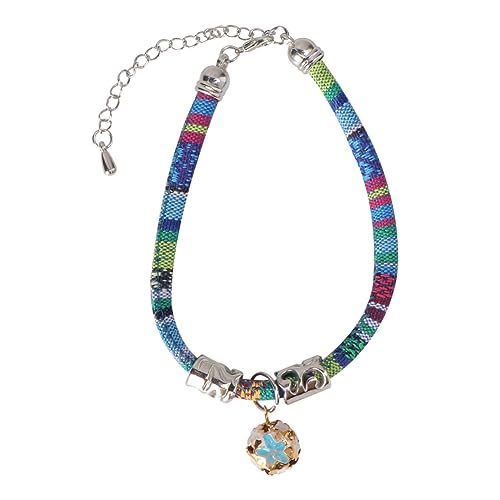 FOMIYES 1 Stück Katzenhalsband Glockenhalsband Ethnischer Stil Glocken Für Katzen Kätzchen Halskette Sichere Haustier-Halskette Bequemer Stoff Verstellbare Abreißschnalle von FOMIYES