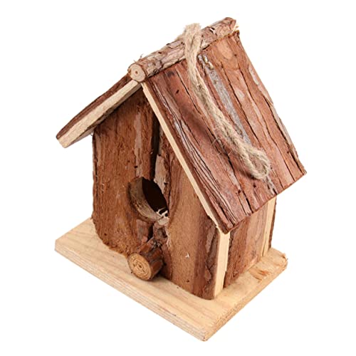 FOMIYES Handgefertigter Vogelkäfig Aus Holz für Den Außenbereich Vogelhaus mit Doppeltem Schrägnest Vogeldekor Gartenvogelkäfig von FOMIYES