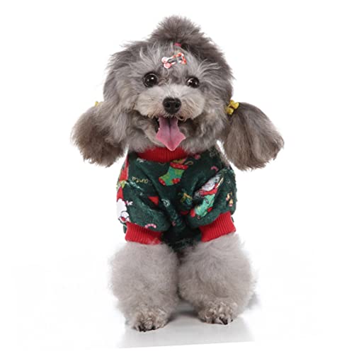 FOMIYES 1Stk vierbeinige Kleidung Weihnachts-Haustier-Overall Flanell-Haustierkleidung Weihnachtskleidung für Haustiere Kleidung für vierbeinige Hunde Weihnachten Vlies von FOMIYES