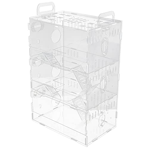 FOMIYES Luxuriöser Kleiner Hamsterkäfig Aus Acryl für Meerschweinchen Schloss für Hamster Eichhörnchen Chinchilla von FOMIYES