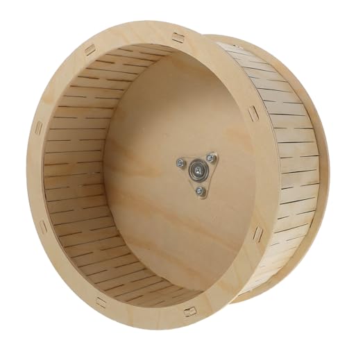FOMIYES 22 cm Großes Hamsterrad-Spielzeug Aus Holz – Meerschweinchen-Spielzeug Geräuschloses Laufrad Für Hamster Und Haustiere von FOMIYES