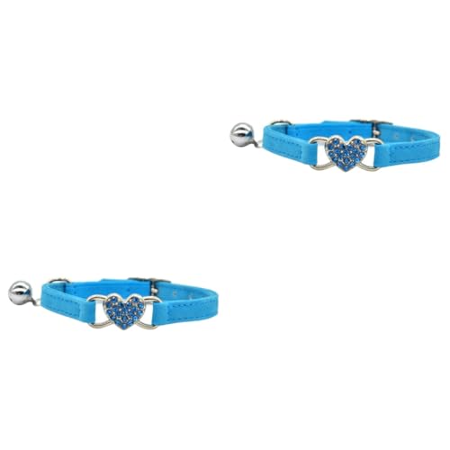 FOMIYES 2 Stück Stilvolles Katzenhalsband Mit Herz-Design Verstellbare Glocke Mit Strass- Für Die Jahreszeiten FOMIYES 2 Stück Stilvolles Katzenhalsband Mit Herz-Design Verstellbare Glocke Mit Strass- Für Die Jahreszeiten von FOMIYES