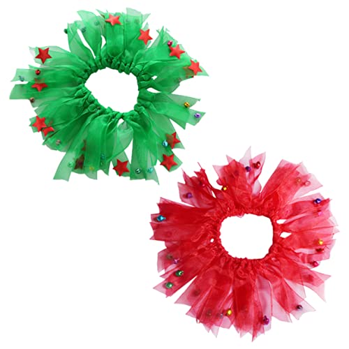 FOMIYES 2 Pcs Haustier Weihnachten Kragen Hund Dekorative Quasten für Urlaub Festliche Outfit von FOMIYES