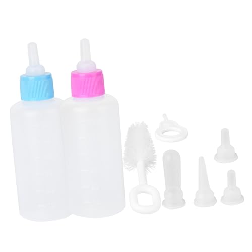 FOMIYES 2 Sätze Haustier-Futterflaschen-Set Milchflasche für Haustiere Babyflasche Welpe Haustierflaschen-Set Tierflaschen-Kit Feeder-Welpe Saugflasche für Hund Pflege Nuckelflasche Suite von FOMIYES