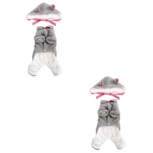 FOMIYES 2 Sets Jacke Haustier Einteiler Warme Kleidung Mit Mütze Grau Bequeme Hundekleidung Für Haustiere FOMIYES 2 Sets Jacke Haustier Einteiler Warme Kleidung Mit Mütze Grau Bequeme Hundekleidung Für Haustiere von FOMIYES