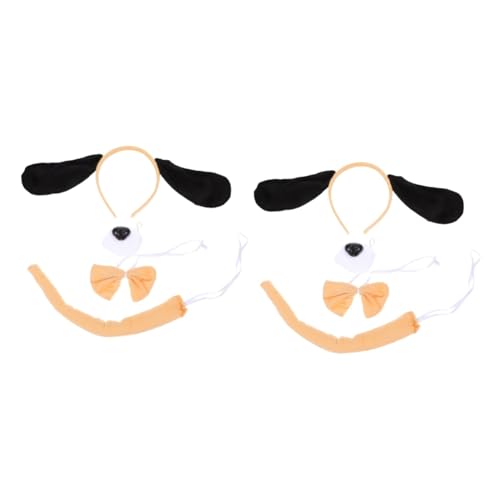 FOMIYES 2 Sätze Hund Kostüm Zubehör Set mit Verstellbarem Stirnband Schleife und Falscher Nase für Halloween Cosplay Fasching Tierparty und Fotoshooting von FOMIYES